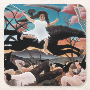 Porta-copo De Papel Quadrado Guerra, Henri Rousseau, 1894