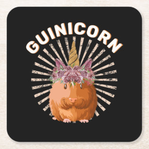 Porta-copo De Papel Quadrado Guinicorn Guiné Pig Unicorn