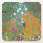 Porta-copo De Papel Quadrado Gustav Klimt Flower Garden Cottage Nature<br><div class="desc">Uma bela pintura de jardim - esta é uma pintura clássica de Gustav Klimt,  chamada Jardim de Algodão,  ou Jardim Bauergarten,  1907,  que é um close up de um jardim floral,  uma pintura floral colorida.</div>