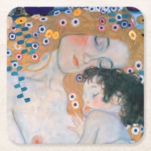 Porta-copo De Papel Quadrado Gustav Klimt - Mãe e Filho