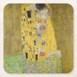Porta-copo De Papel Quadrado Gustav Klimt - The Biss<br><div class="desc">Kuss Beijo/Der - Gustav Klimt em 1907-1908</div>