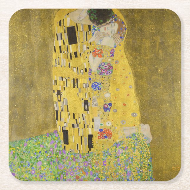 Porta-copo De Papel Quadrado Gustav Klimt - The Biss (Frente)
