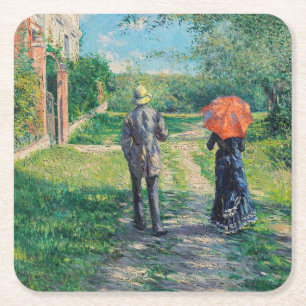 Porta-copo De Papel Quadrado Gustave Caillebotte - O Caminho Subindo