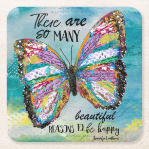 Porta-copo De Papel Quadrado Há Tantas Razões Bonitas