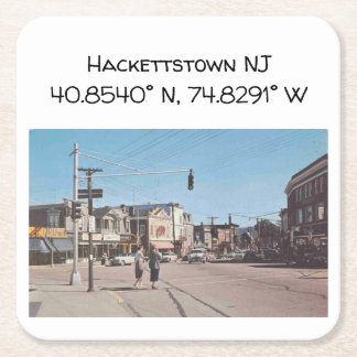 Porta-copo De Papel Quadrado Hackettstown NJ Map coordena o estilo de vintage