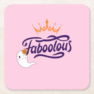 Porta-copo De Papel Quadrado Halloween Bonito, Fabooloso, Fantasma Bonito, Pré-