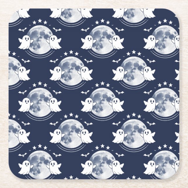 Porta-copo De Papel Quadrado Halloween celebration (Frente)