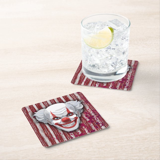 Porta-copo De Papel Quadrado Halloween do Carnaval de Palhaço Assustador (Insitu)