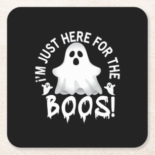 Porta-copo De Papel Quadrado Halloween Estou Aqui Para O Aniversário Do Boos
