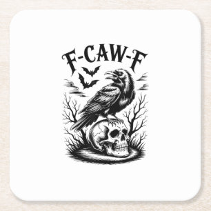 Porta-copo De Papel Quadrado Halloween F-Caw-F Pássaro Corvo Mulheres Homens Ca