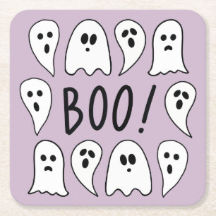 Porta-copo De Papel Quadrado Halloween Ghosts Boo