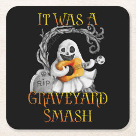 Porta-copo De Papel Quadrado Halloween Monster Mash Ghost Graveyard Smash
