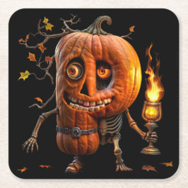 Porta-copo De Papel Quadrado Halloween Pumpkin