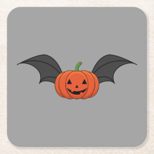 Porta-copo De Papel Quadrado Halloween Pumpkin Bat