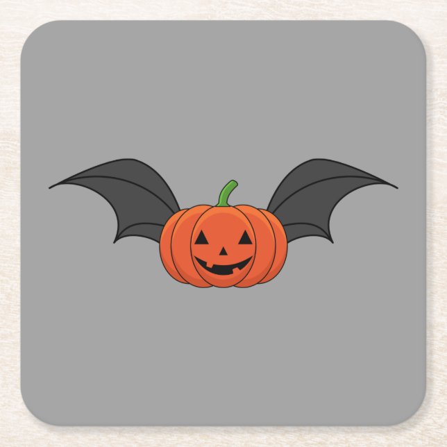 Porta-copo De Papel Quadrado Halloween Pumpkin Bat (Frente)