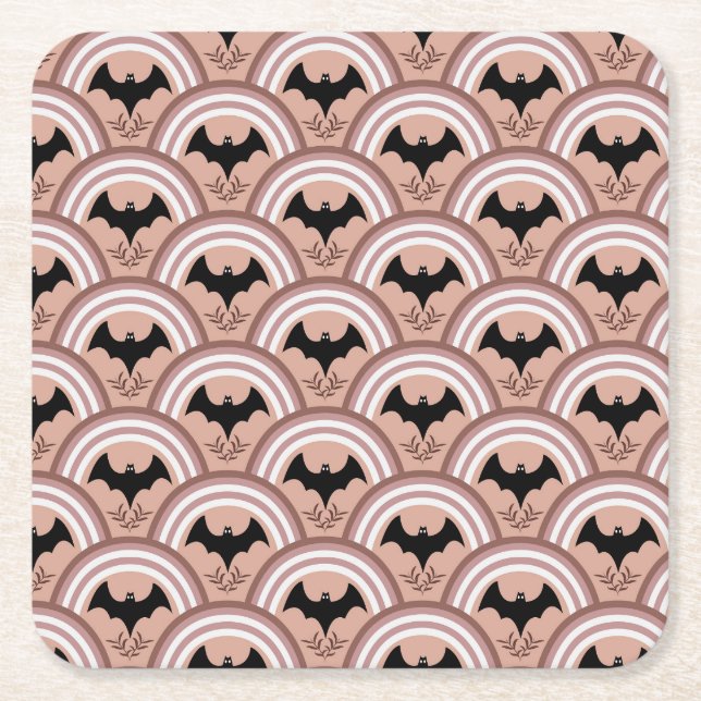 Porta-copo De Papel Quadrado Halloween Rainbow (Frente)