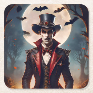 Porta-copo De Papel Quadrado Halloween Steampunk Gótico Zumbi Vampiro