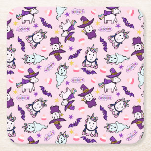 Porta-copo De Papel Quadrado Halloween Unicorns