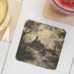Porta-copo De Papel Quadrado Halloween Vintage Graveyard Tombstone<br><div class="desc">Este design pode ser personalizado escolhendo a opção Editar Design. Você também pode transferir para outros itens. Entre em contato comigo em colorflowcreations@gmail.com ou use a opção de bate-papo no topo da página se você quiser ter este design em outro produto ou precisar de assistência com este design. Veja mais...</div>