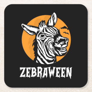 Porta-copo De Papel Quadrado Halloween Zebra