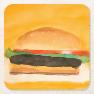 Porta-copo De Papel Quadrado Hamburger