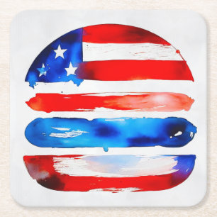 Porta-copo De Papel Quadrado Hamburger América (Pintura Branca No. 3)