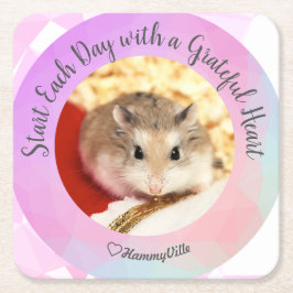 Porta-copo De Papel Quadrado HammyVille - Hamster Bonito Começa Todos Os Dias G