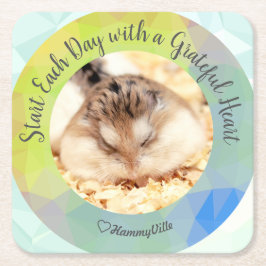 Porta-copo De Papel Quadrado HammyVille - Hamster Bonito Começa Todos Os Dias G