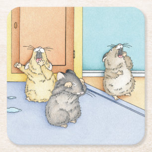 Porta-copo De Papel Quadrado Hamsters Sonolentos