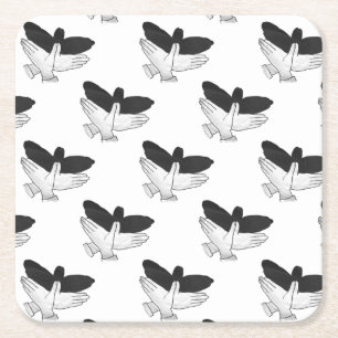 Porta-copo De Papel Quadrado Hand Silhouette Eagle