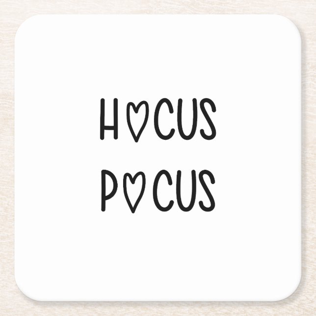 Porta-copo De Papel Quadrado Handwritten hocus pocus (Frente)