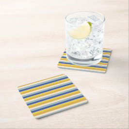 Porta-copo De Papel Quadrado Hanukkah listras azul amarelo dourado creme modern