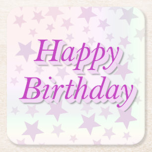 Porta-copo De Papel Quadrado Happy Birthday!!