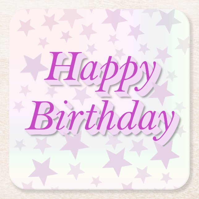 Porta-copo De Papel Quadrado Happy Birthday!! (Frente)