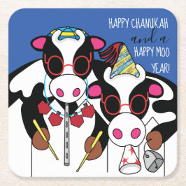 Porta-copo De Papel Quadrado Happy Cows Chanukah
