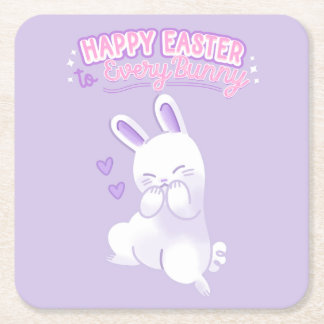 Porta-copo De Papel Quadrado Happy Easter to Every Bunny