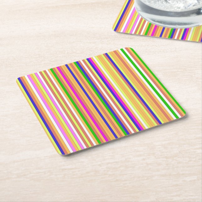 Porta-copo De Papel Quadrado Happy Stripes (Inclinado)