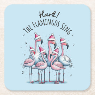 Porta-copo De Papel Quadrado Hark The Flamingos Sing
