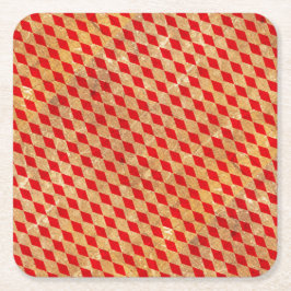 Porta-copo De Papel Quadrado Harlequin Red Vintage