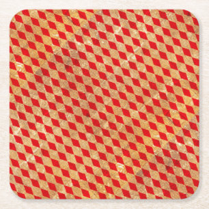 Porta-copo De Papel Quadrado Harlequin Red Vintage
