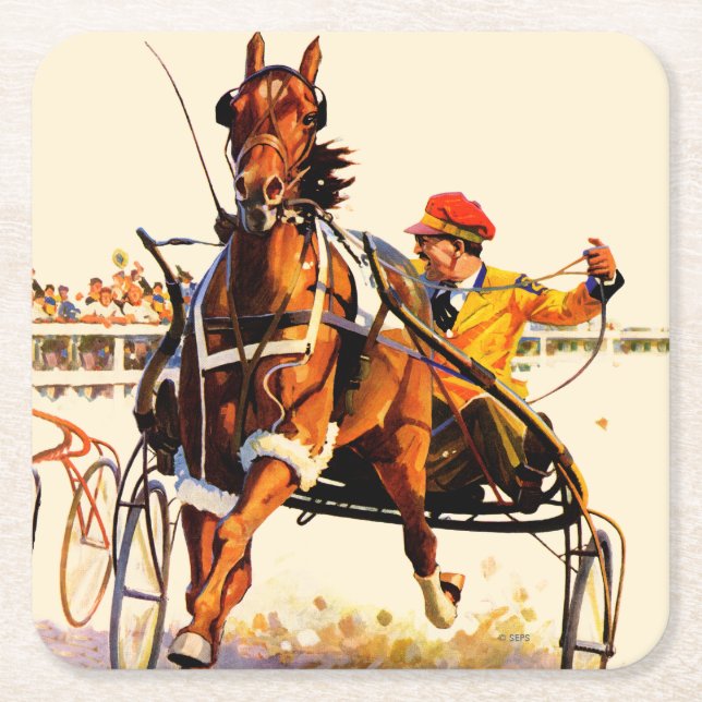 Porta-copo De Papel Quadrado Harness Race (Frente)