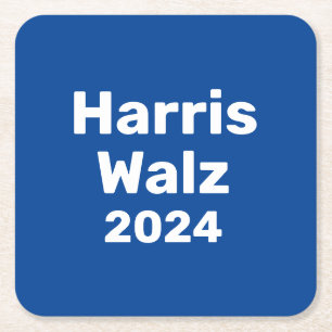 Porta-copo De Papel Quadrado Harris / Walz 2024 Campanha Presidencial