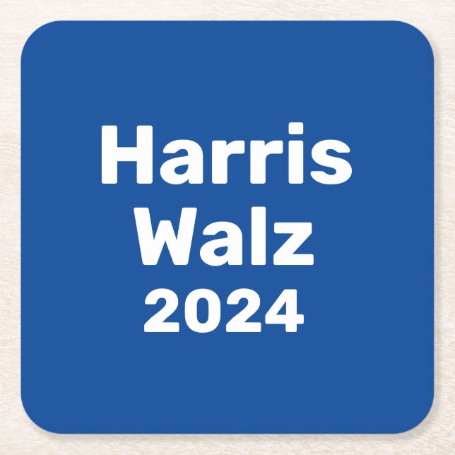 Porta-copo De Papel Quadrado Harris / Walz 2024 Campanha Presidencial (Frente)