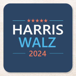 Porta-copo De Papel Quadrado Harris Walz 2024 para Presidente