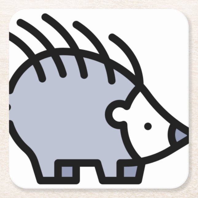 Porta-copo De Papel Quadrado Hedgehog (Frente)