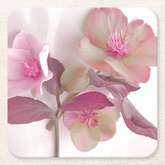 Porta-copo De Papel Quadrado Hellebores Sonhadoras (Frente)