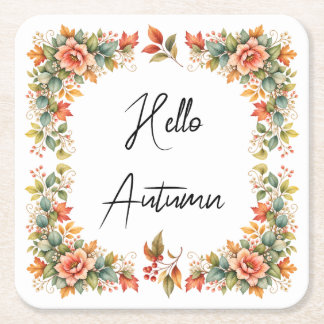 Porta-copo De Papel Quadrado Hello Autumn – Aquarell Untersetzer