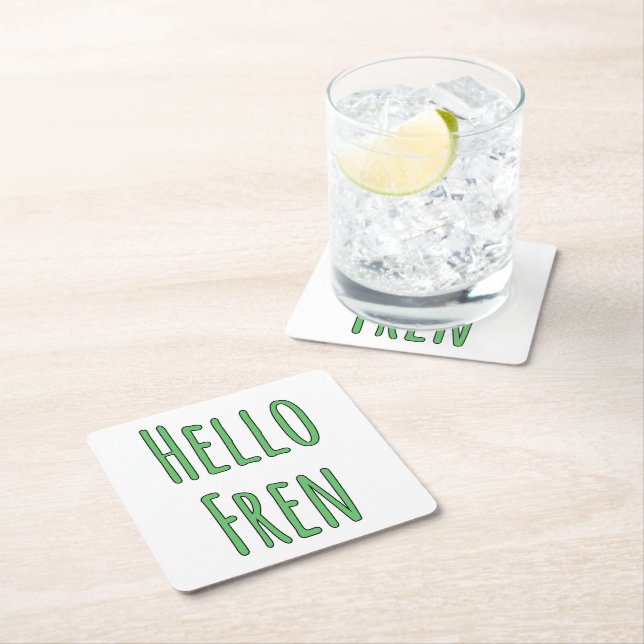 Porta-copo De Papel Quadrado Hello Fren (Insitu)
