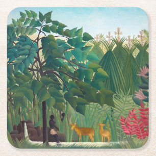 Porta-copo De Papel Quadrado Henri Rousseau - A Cachoeira