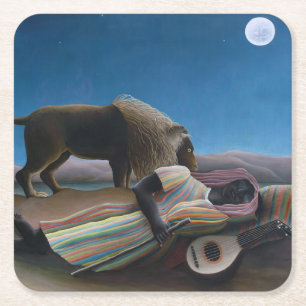 Porta-copo De Papel Quadrado Henri Rousseau - A Cigana Adormecida